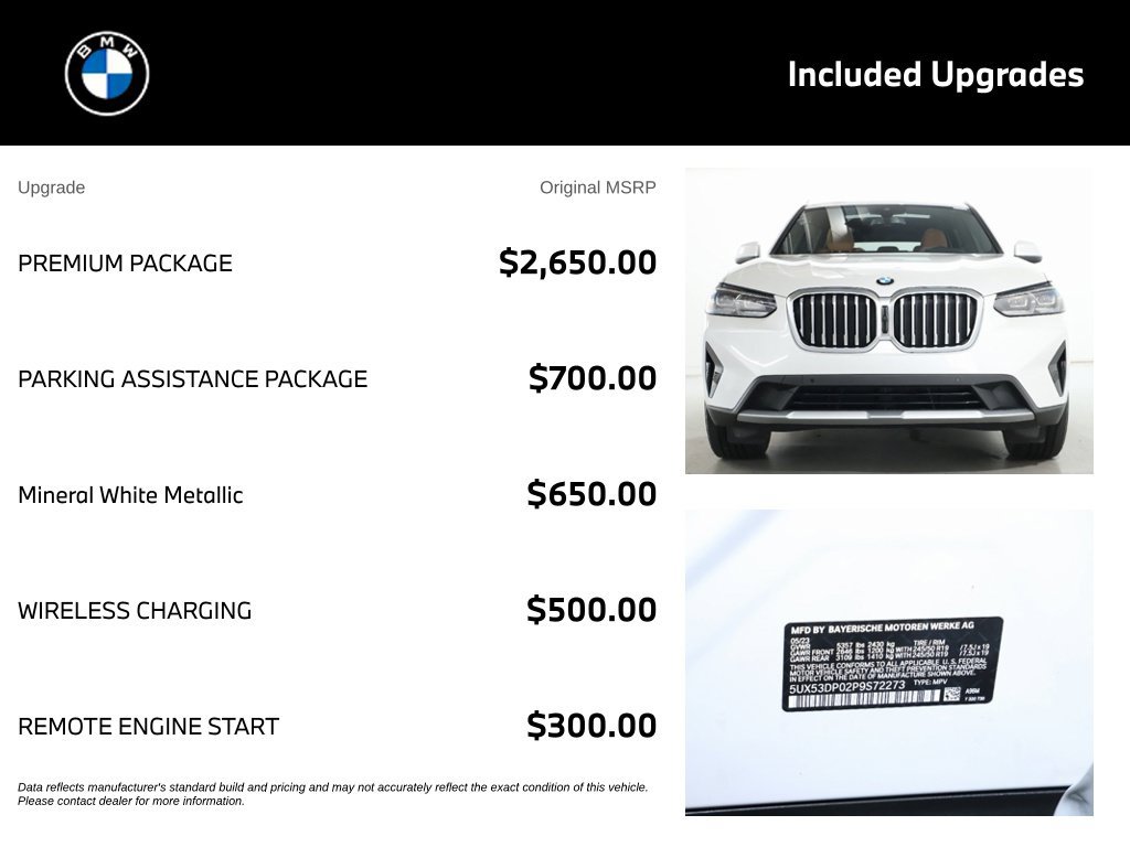 Used 2023 BMW X3 xDrive30i w/ Premium Package AWD/4WD image 4