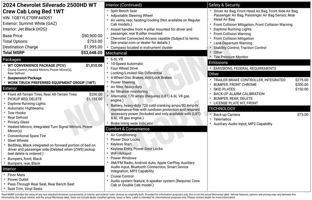 New 2024 Chevrolet Silverado 2500 W/T w/ WT Convenience Package image 33