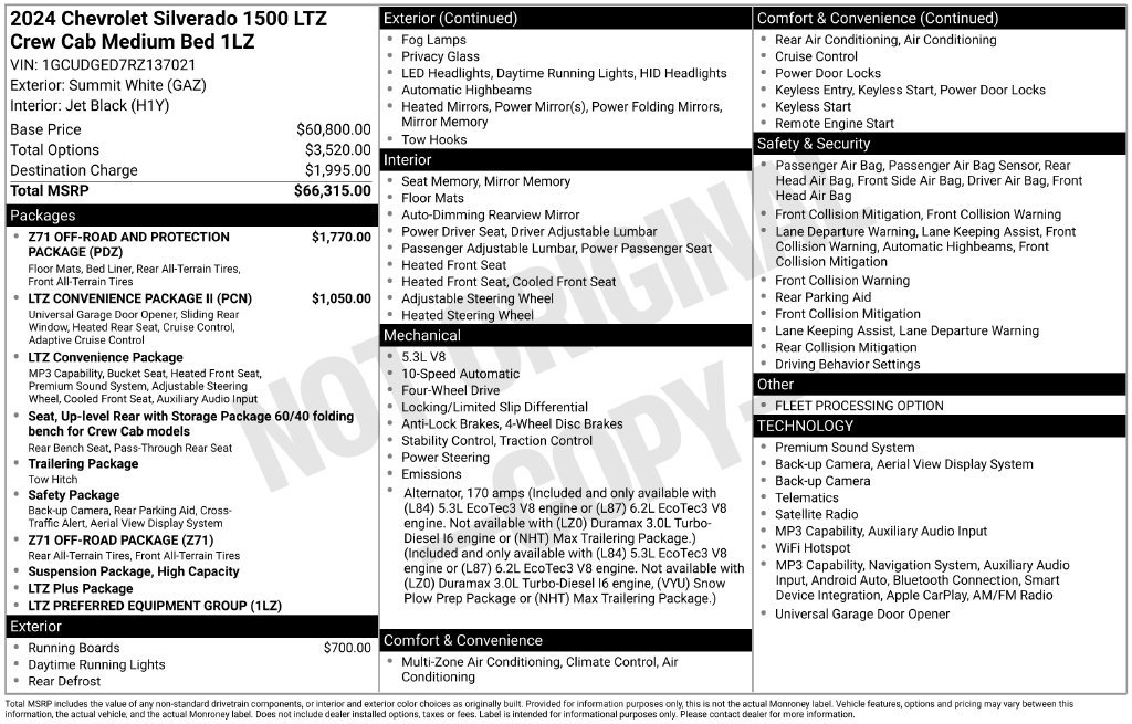 Used 2024 Chevrolet Silverado 1500 LTZ AWD/4WD image 2