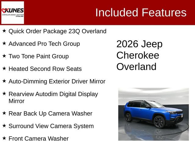 New 2026 Jeep Cherokee Overland w/ Advanced Pro Tech Group AWD/4WD image 4