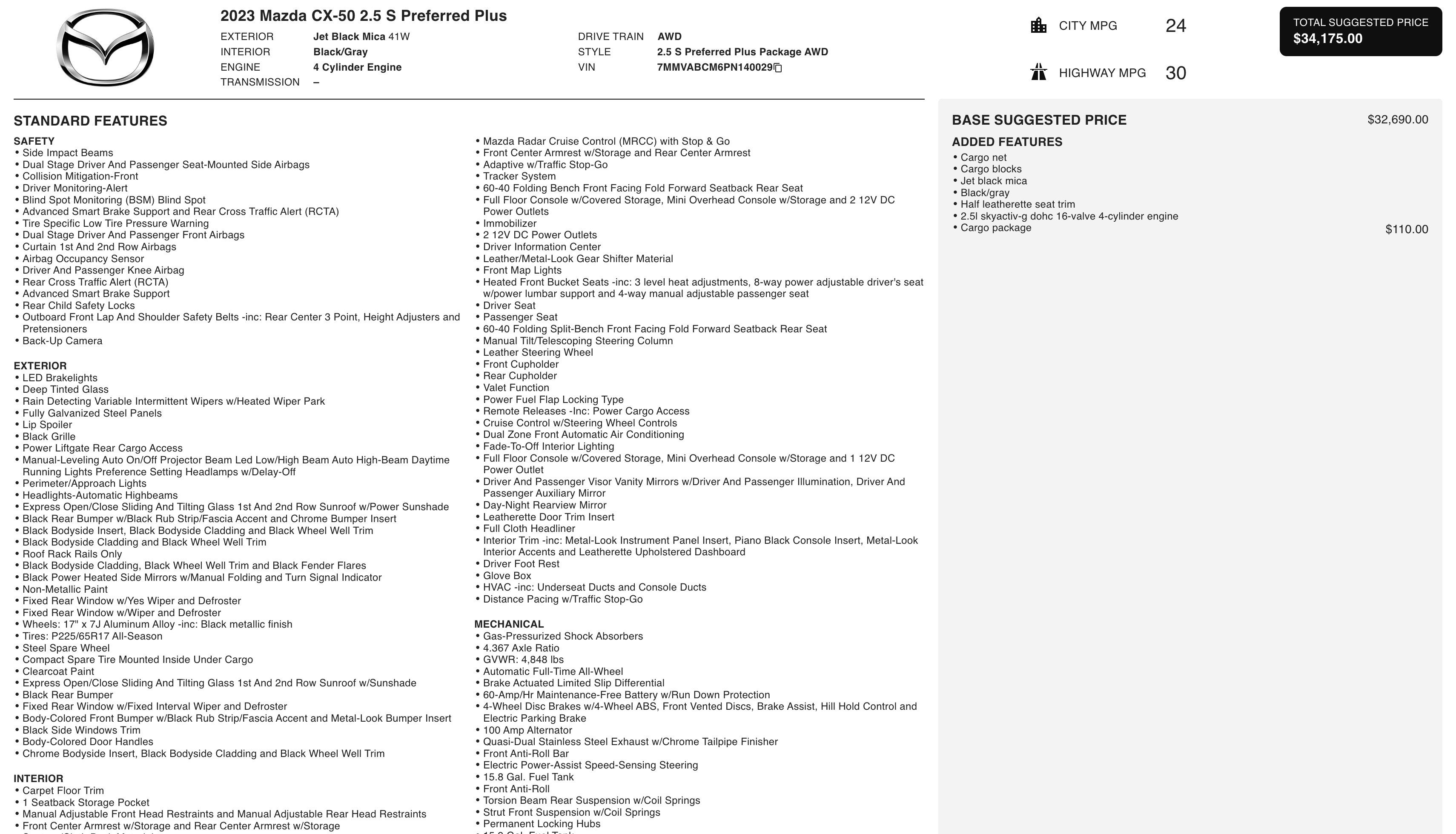 Used 2023 MAZDA CX-50 2.5 S w/ Cargo Package image 4