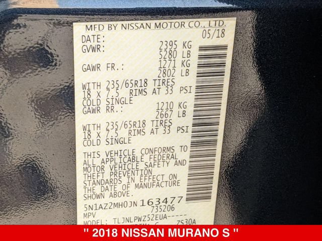 Used 2018 Nissan Murano S AWD/4WD image 40