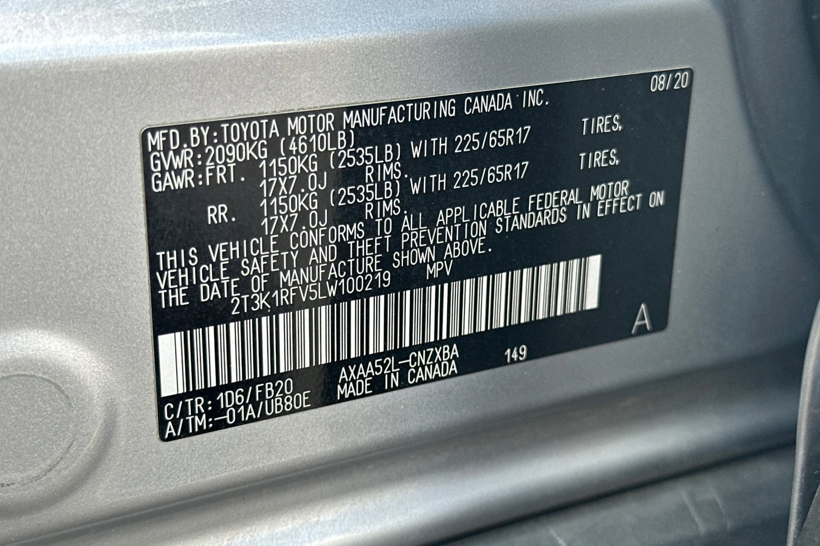 Certified 2020 Toyota RAV4 LE w/ All Weather Liner Package FWD image 28