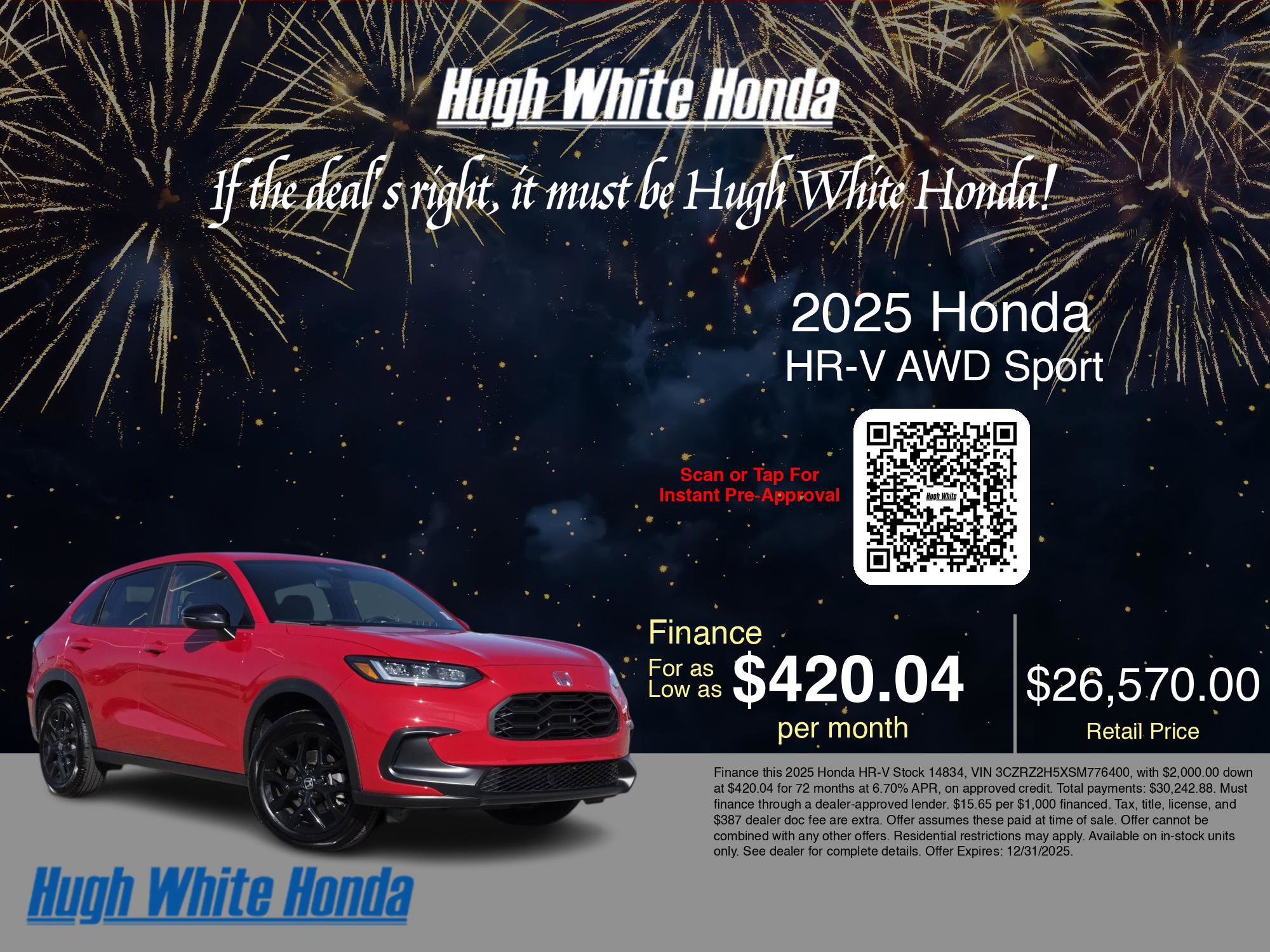 Used 2025 Honda HR-V Sport image 3