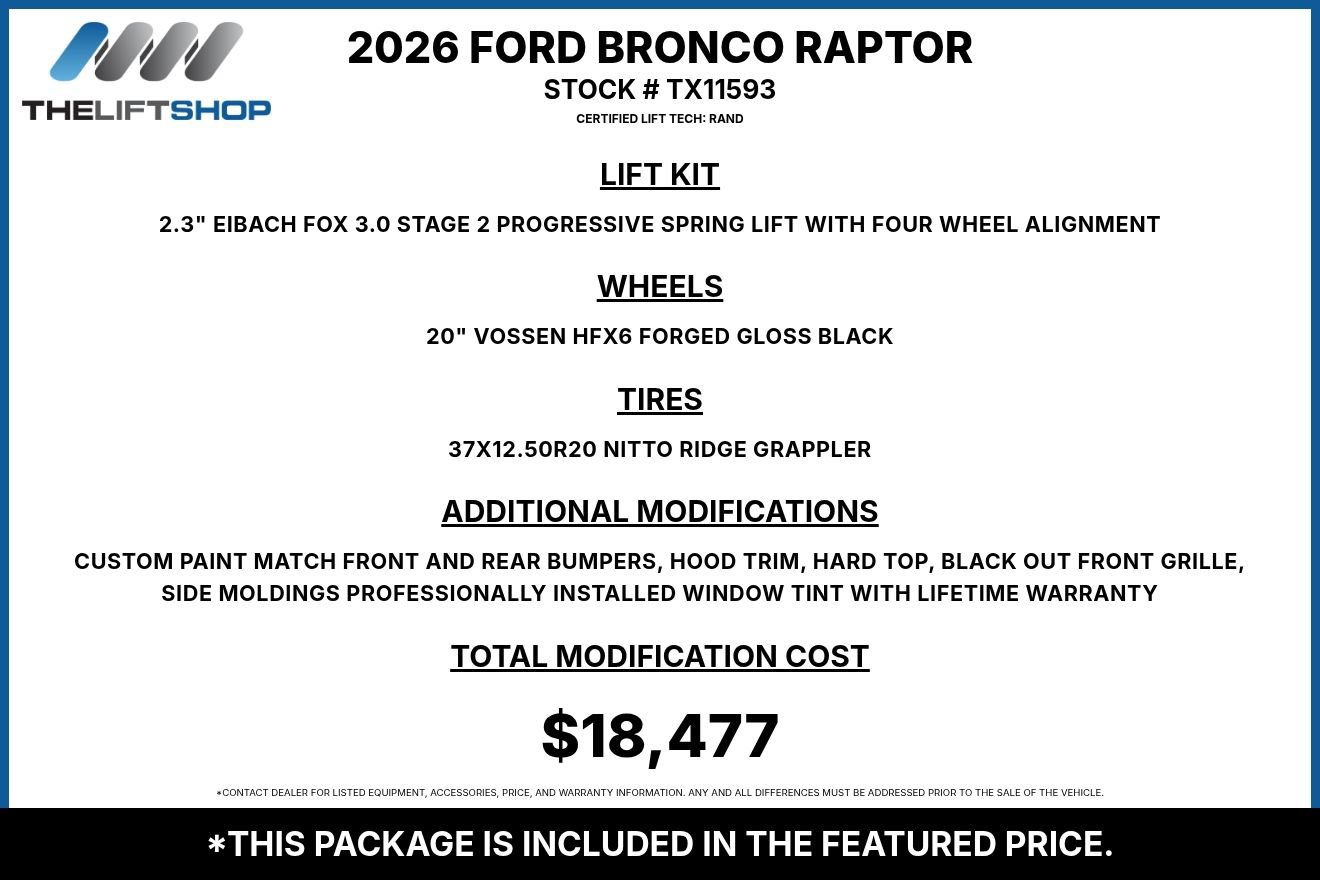 Used 2026 Ford Bronco Raptor AWD/4WD image 2