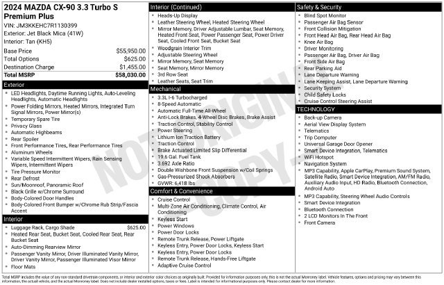 Certified 2024 MAZDA CX-90 3.3 Turbo S w/ Premium Plus AWD/4WD image 30