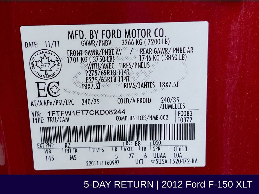 Used 2012 Ford F150 XLT w/ XTR Pkg image 32