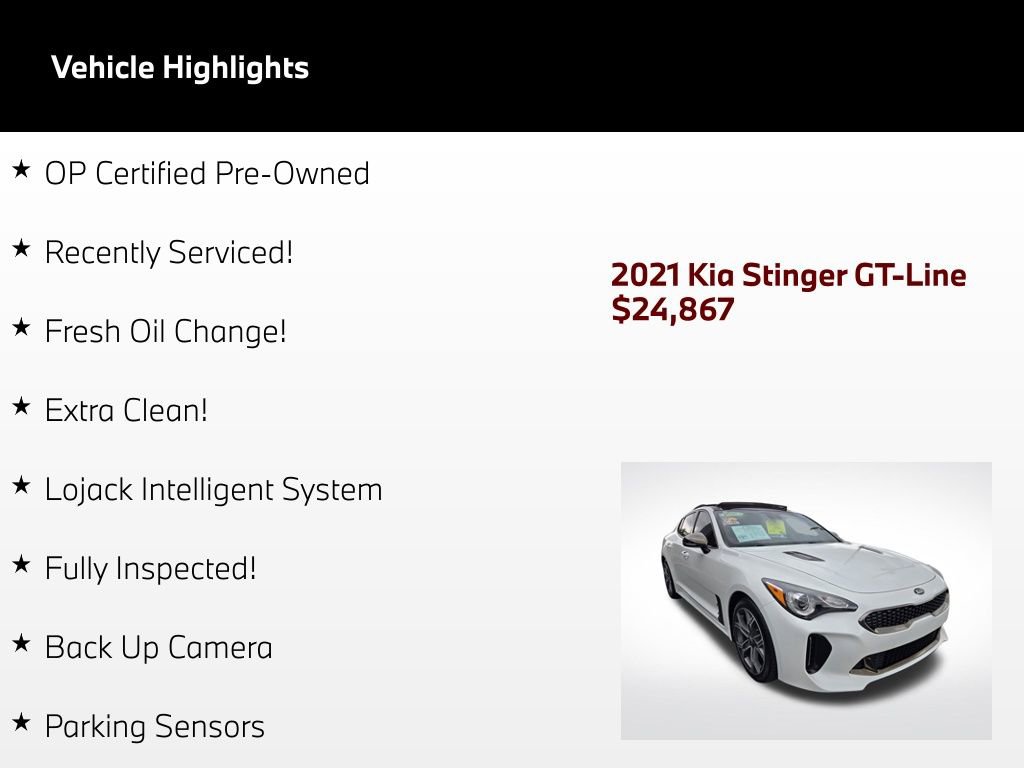 Used 2021 Kia Stinger GT-Line w/ Sun & Sound Package RWD image 2