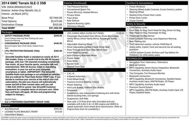 Used 2014 GMC Terrain SLE w/ Safety Package FWD image 2