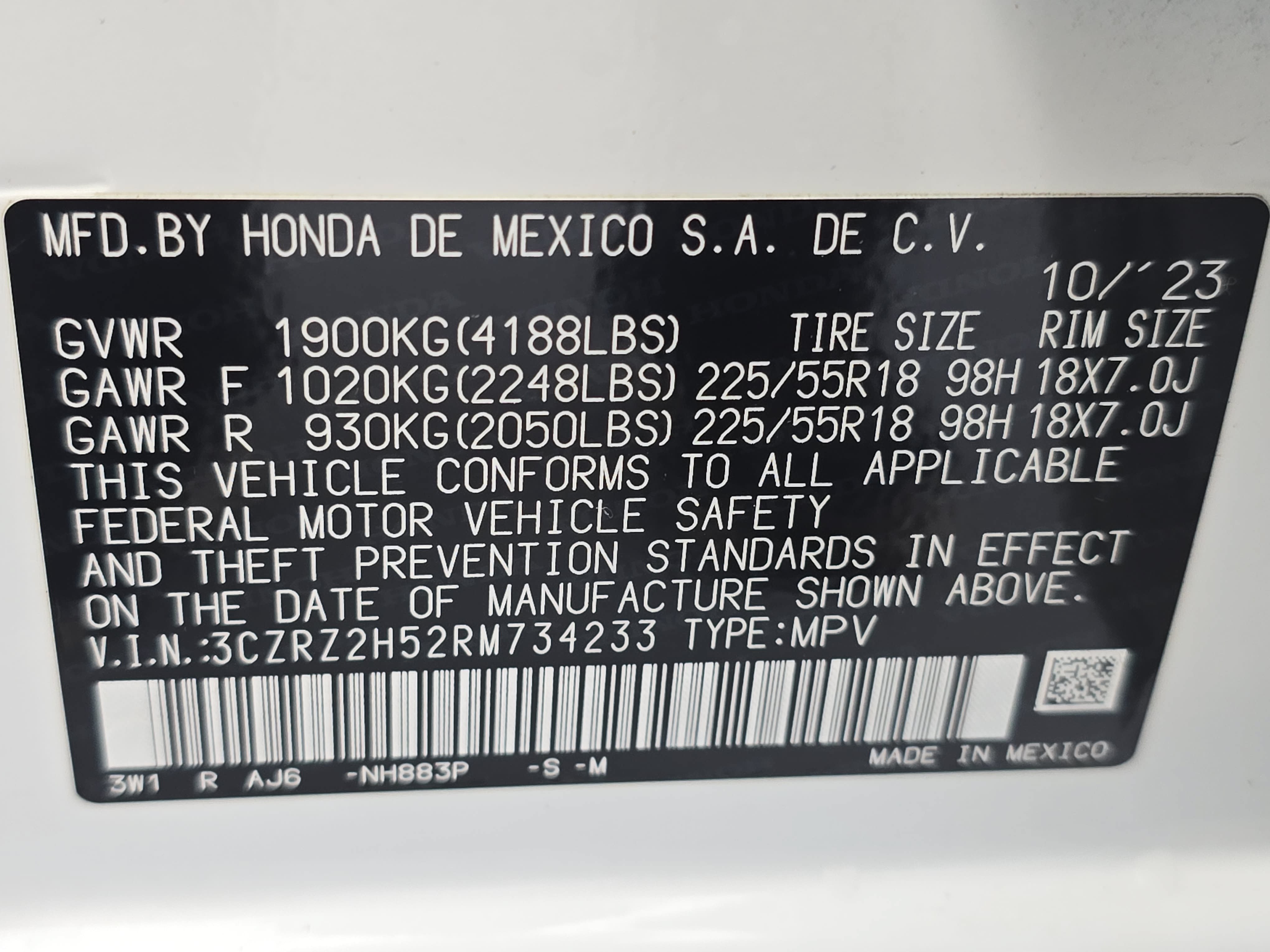 Certified 2024 Honda HR-V Sport image 34