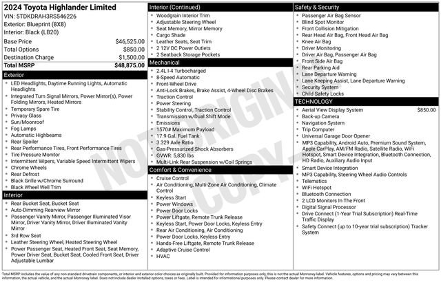 Used 2024 Toyota Highlander Limited FWD image 29
