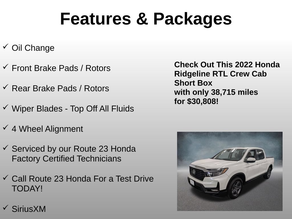 Certified 2022 Honda Ridgeline RTL image 4