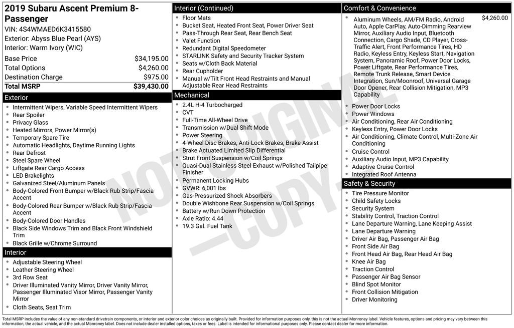 Used 2019 Subaru Ascent Premium image 6