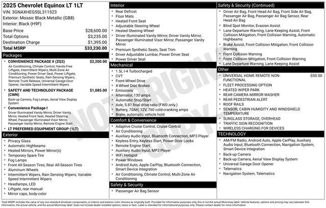 Used 2025 Chevrolet Equinox LT w/ Convenience Package II FWD image 3