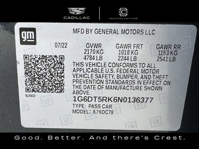 Certified 2022 Cadillac CT5 Premium Luxury AWD/4WD image 33