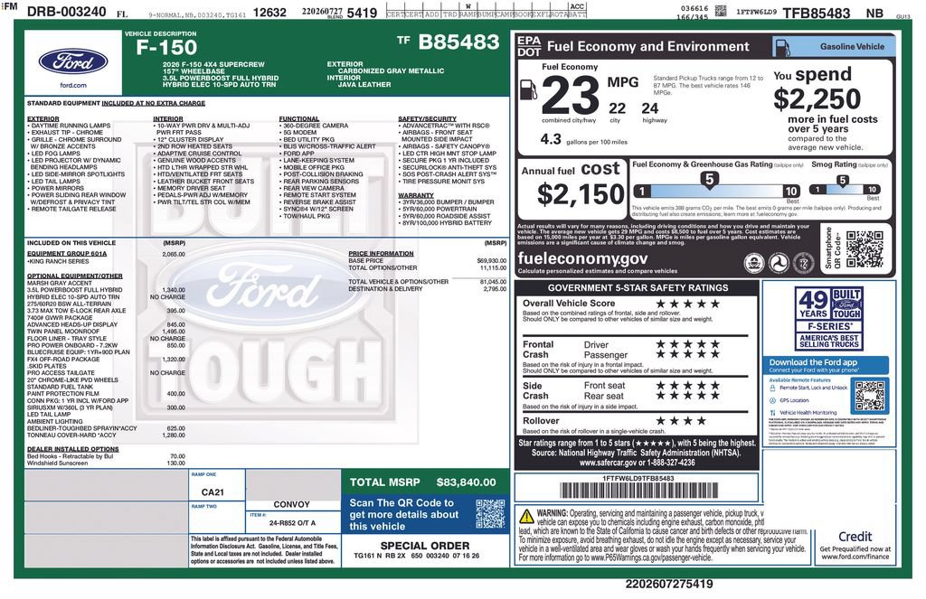 New 2026 Ford F150 King Ranch w/ Equipment Group 601A High AWD/4WD image 8