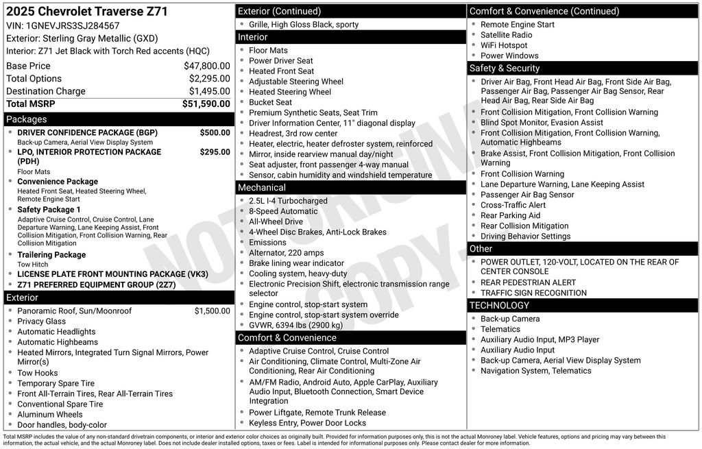 Certified 2025 Chevrolet Traverse Z71 w/ Driver Confidence Package image 4