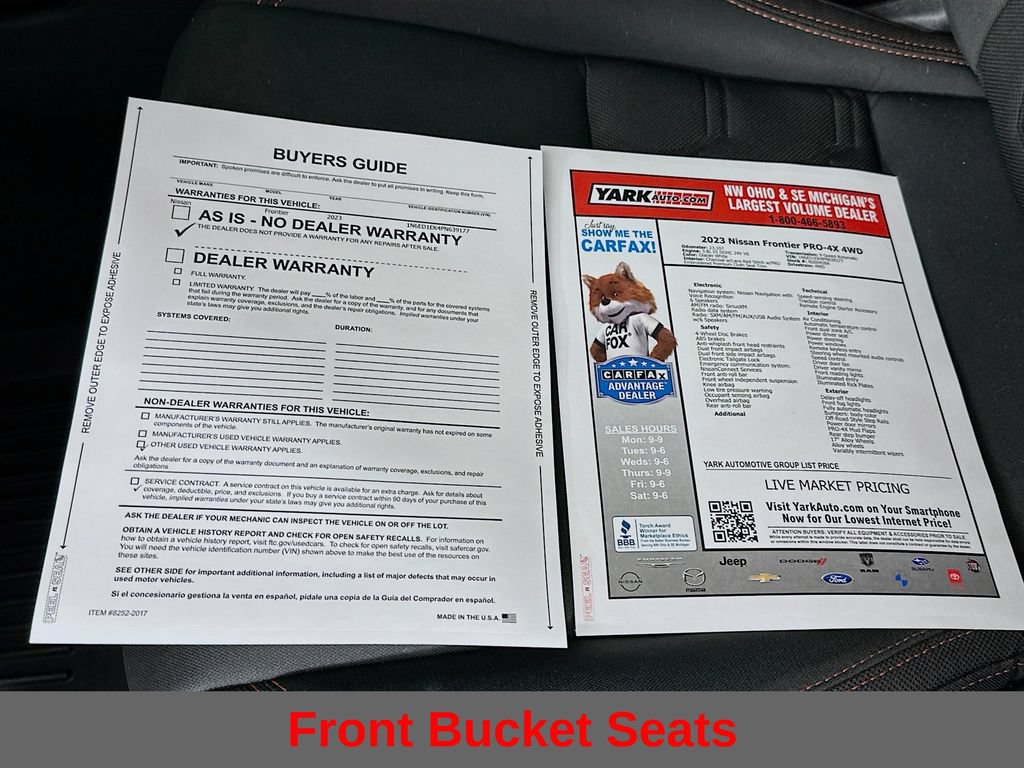 Certified 2023 Nissan Frontier PRO-4X w/ Technology Package AWD/4WD image 14