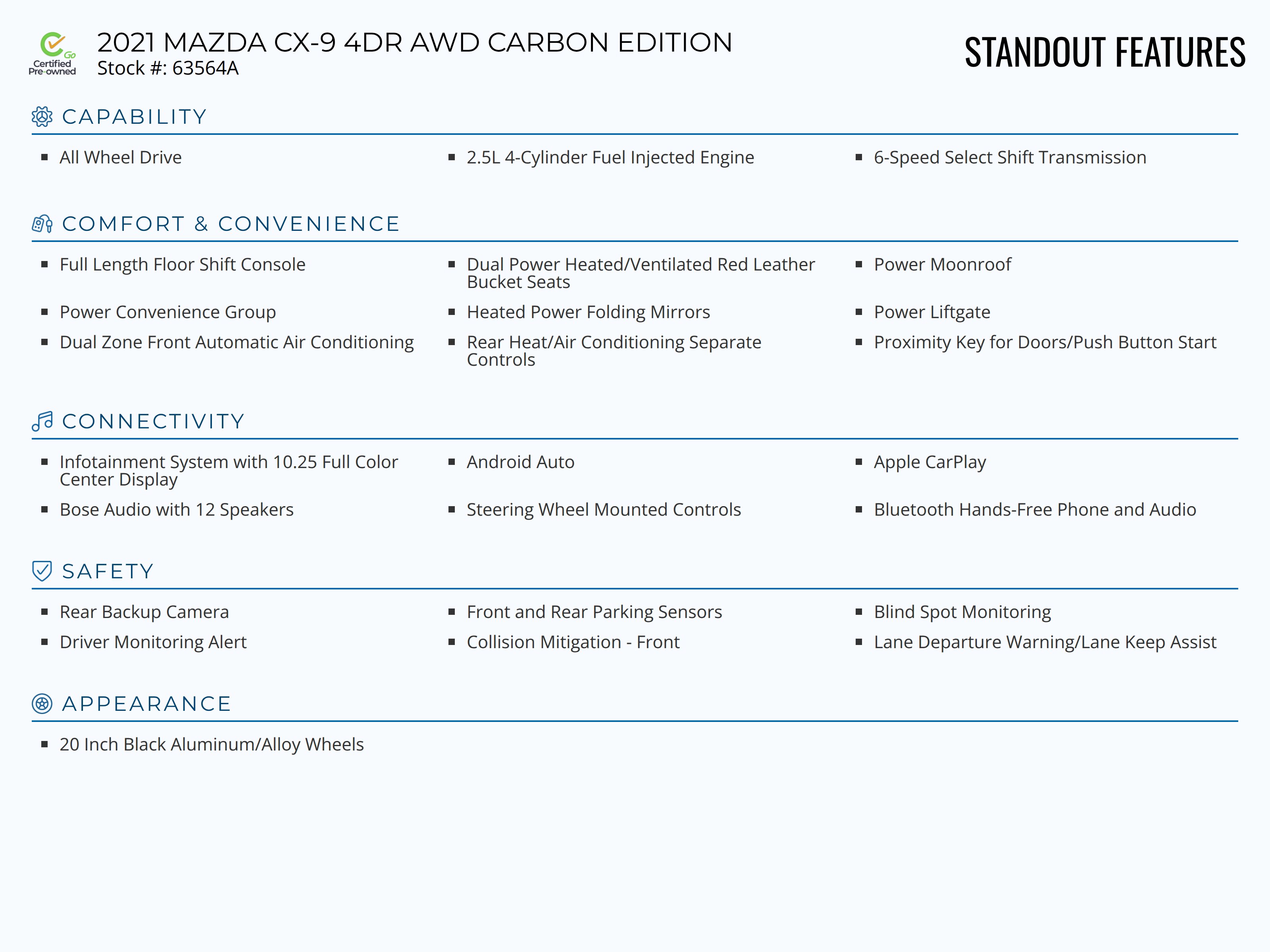 Used 2021 MAZDA CX-9 Carbon Edition image 2