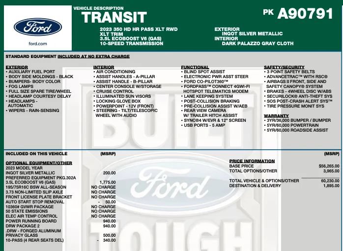 Used 2023 Ford Transit 350 XLT RWD image 2