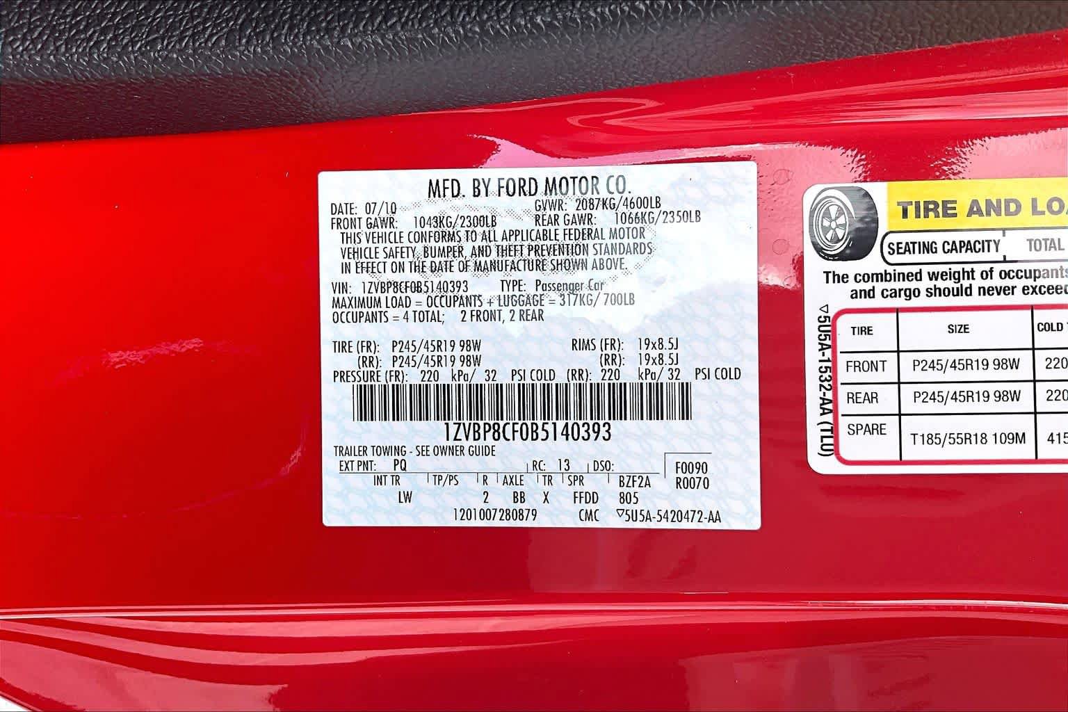 Used 2011 Ford Mustang GT Premium w/ 402A Rapid Spec Order Code RWD image 30