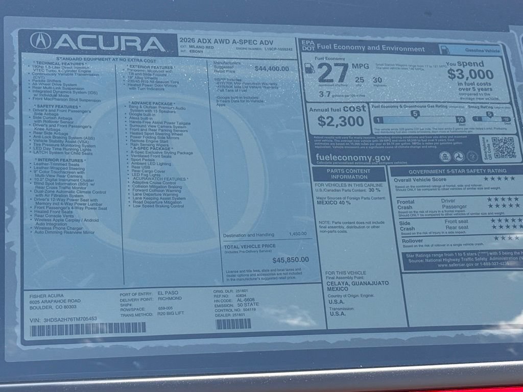 New 2026 Acura ADX A-Spec w/ Advance Package AWD/4WD image 27