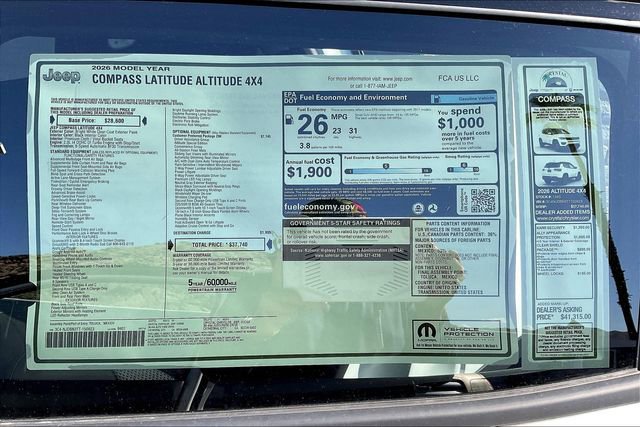 New 2026 Jeep Compass Latitude w/ Quick Order Package 29K image 16