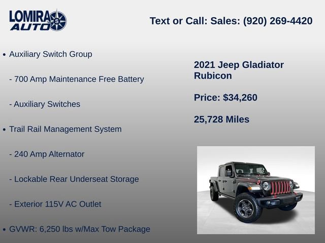 Used 2021 Jeep Gladiator Rubicon w/ Dual Top Group AWD/4WD image 39