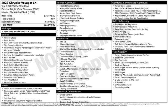Used 2023 Chrysler Voyager LX FWD image 4