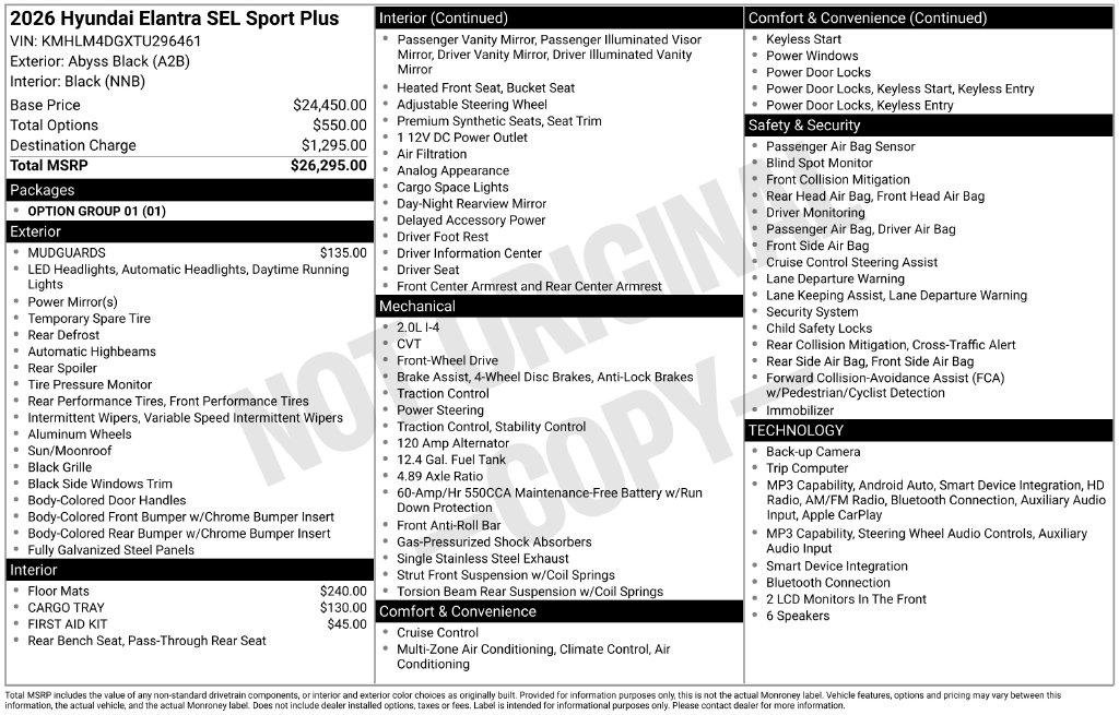 New 2026 Hyundai Elantra SEL Sport FWD image 9