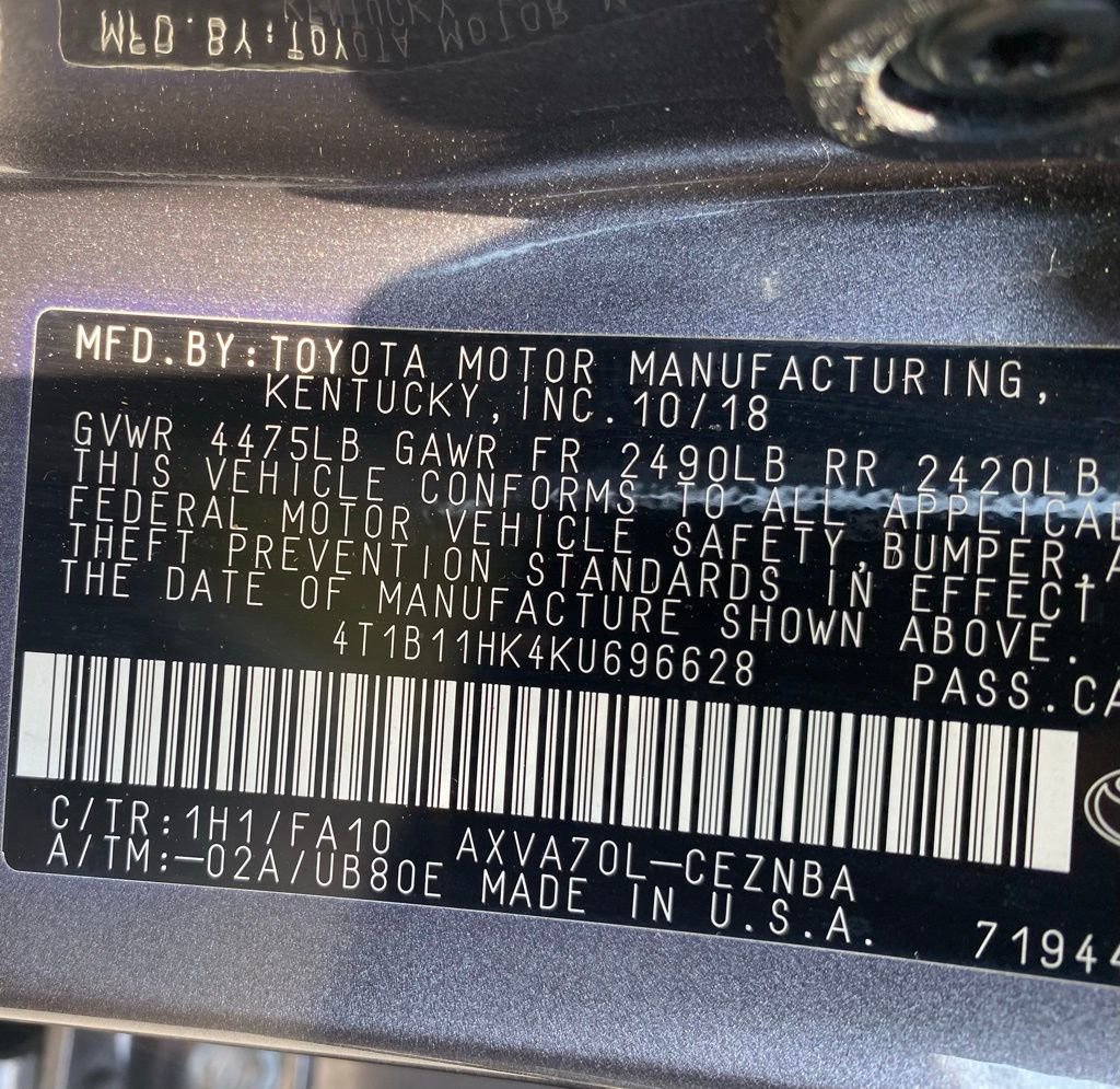 Used 2019 Toyota Camry LE FWD image 20