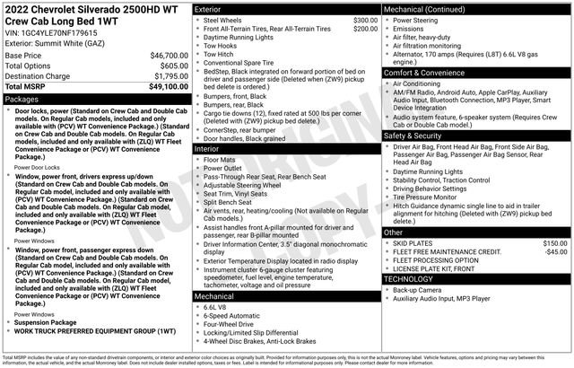 Used 2022 Chevrolet Silverado 2500 W/T AWD/4WD image 3