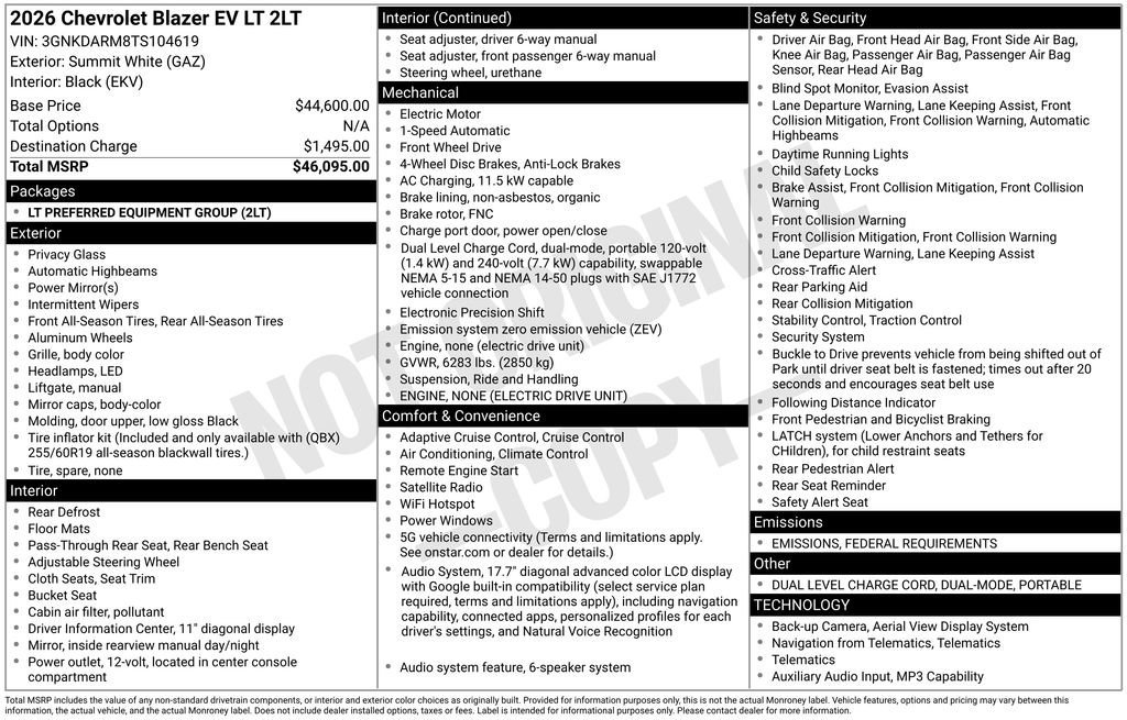 New 2026 Chevrolet Blazer EV LT image 26