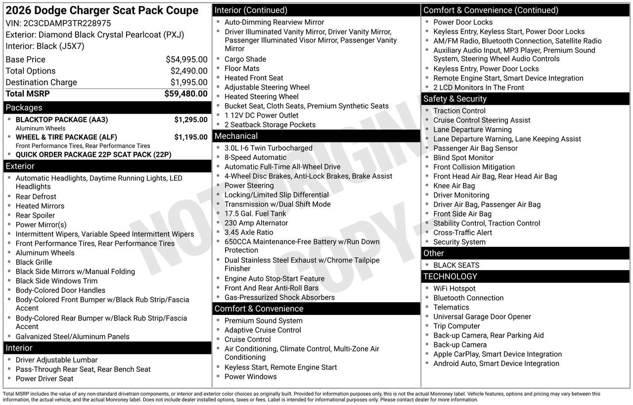 New 2026 Dodge Charger Scat Pack w/ Blacktop Package AWD/4WD image 28
