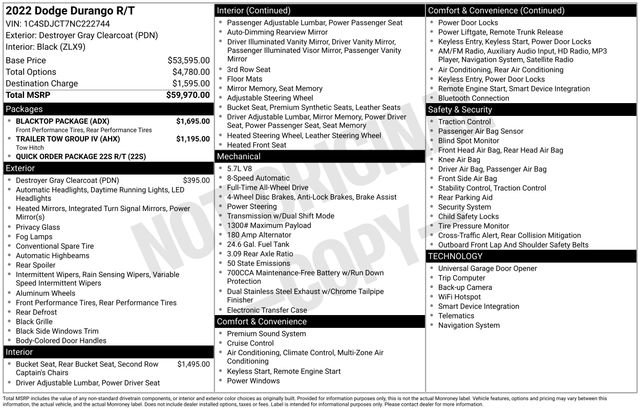 Used 2022 Dodge Durango R/T w/ Blacktop Package AWD/4WD image 15