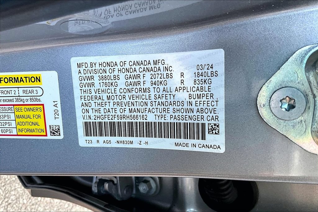 Certified 2024 Honda Civic Sport image 14