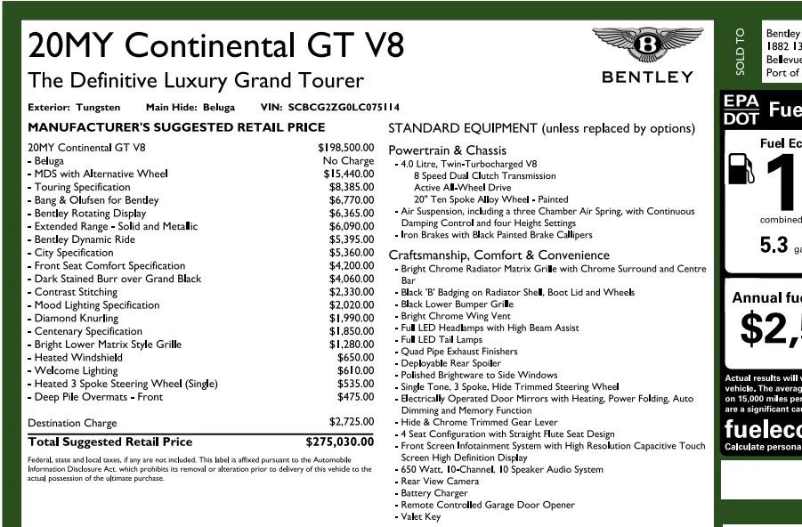 Used 2020 Bentley Continental GT image 7