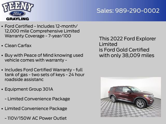 Certified 2022 Ford Explorer Limited AWD/4WD video 4