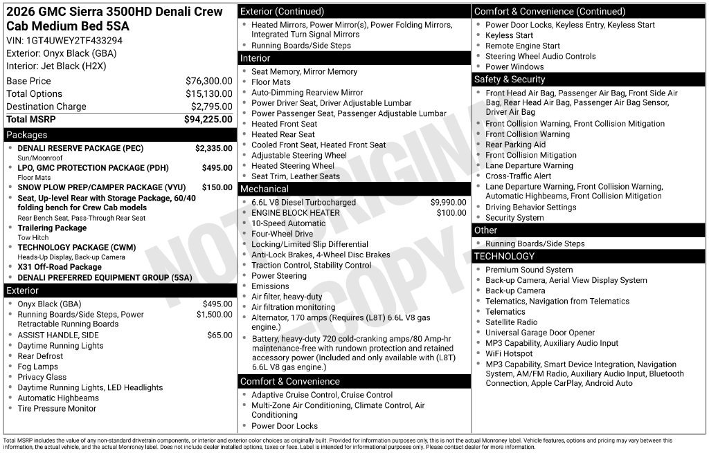 New 2026 GMC Sierra 3500 Denali w/ Denali Reserve Package AWD/4WD image 27