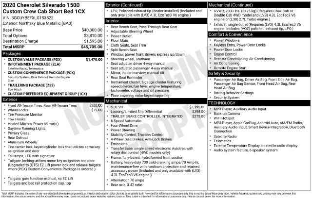 Used 2020 Chevrolet Silverado 1500 Custom w/ Custom Value Package AWD/4WD image 32