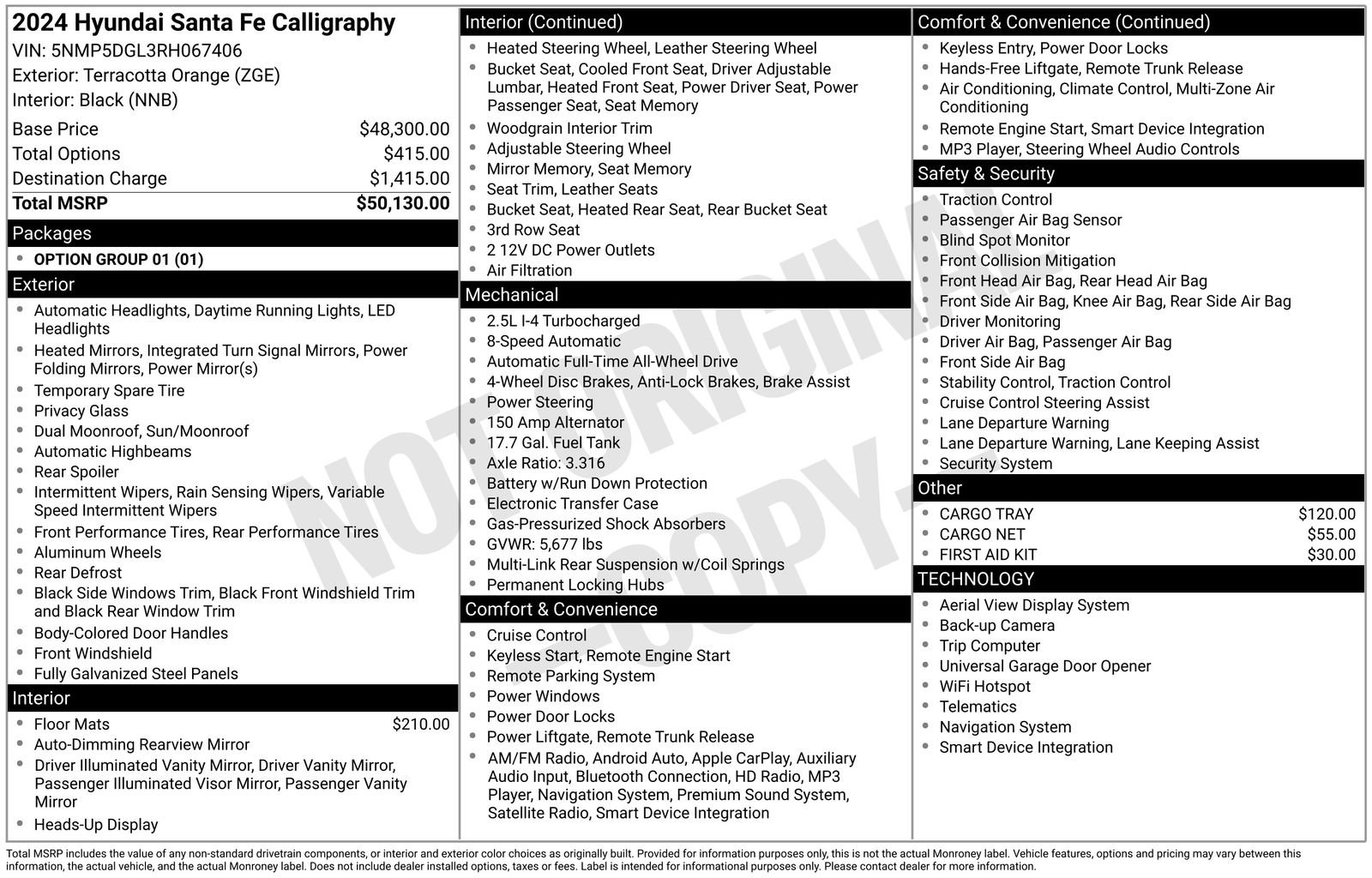 Used 2024 Hyundai Santa Fe Calligraphy AWD/4WD image 6