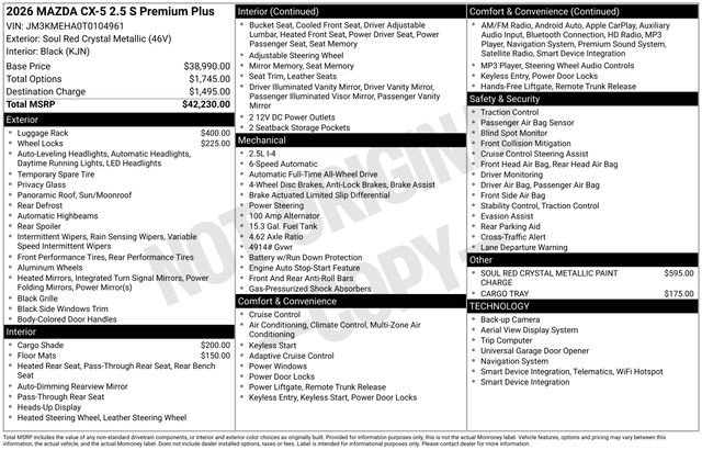 New 2026 MAZDA CX-5 2.5 S w/ Premium Plus Package image 26