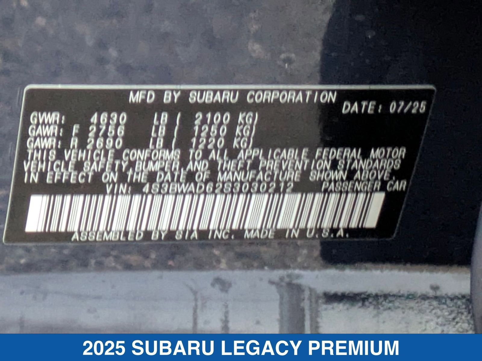 Certified 2025 Subaru Legacy Premium image 40
