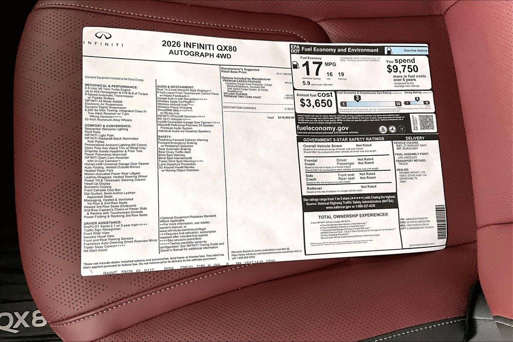 New 2026 INFINITI QX80 Autograph w/ Premium Cargo Package image 28