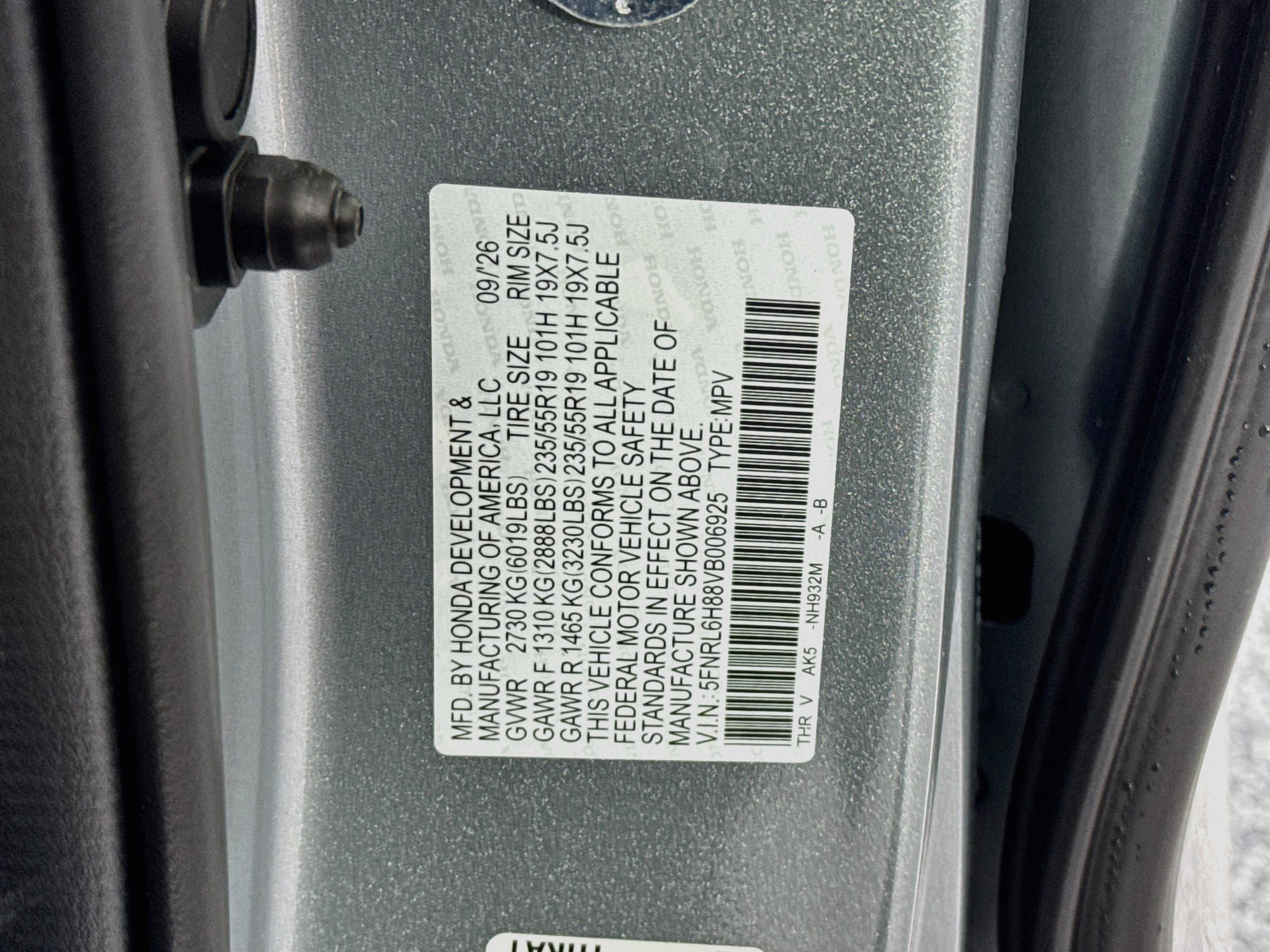 New 2027 Honda Odyssey Touring image 35