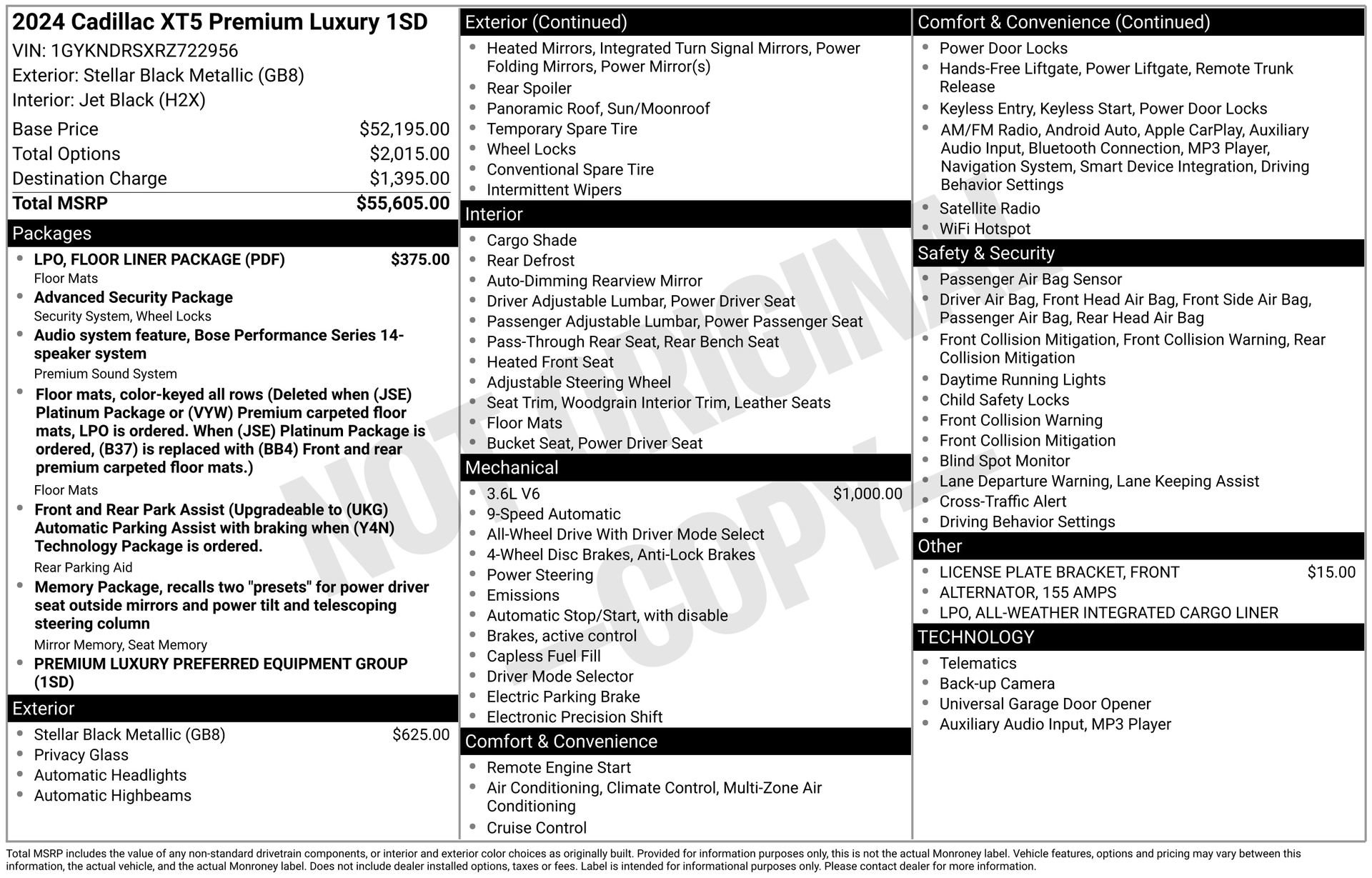 Certified 2024 Cadillac XT5 Premium Luxury w/ LPO, Floor Liner Package image 39