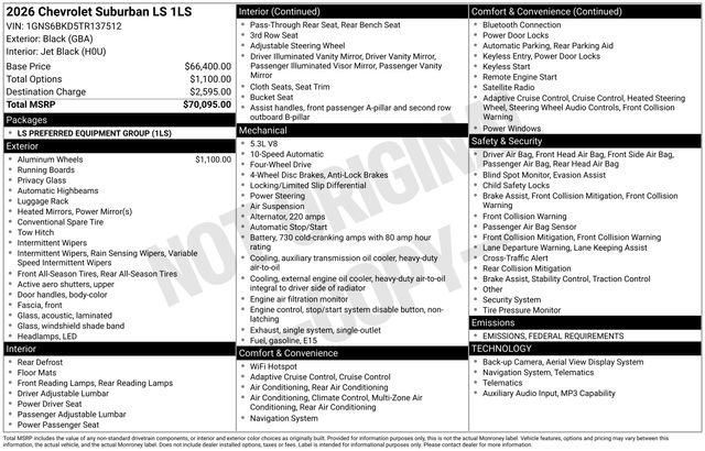 New 2026 Chevrolet Suburban LS image 4