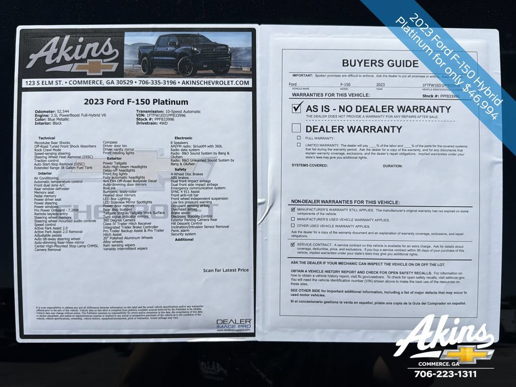 Used 2023 Ford F150 Platinum w/ Equipment Group 701A High AWD/4WD image 13