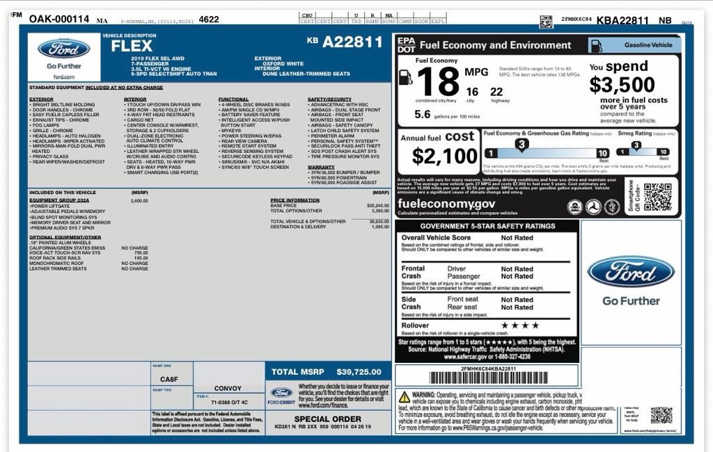 Used 2019 Ford Flex SEL w/ Equipment Group 202A AWD/4WD image 9