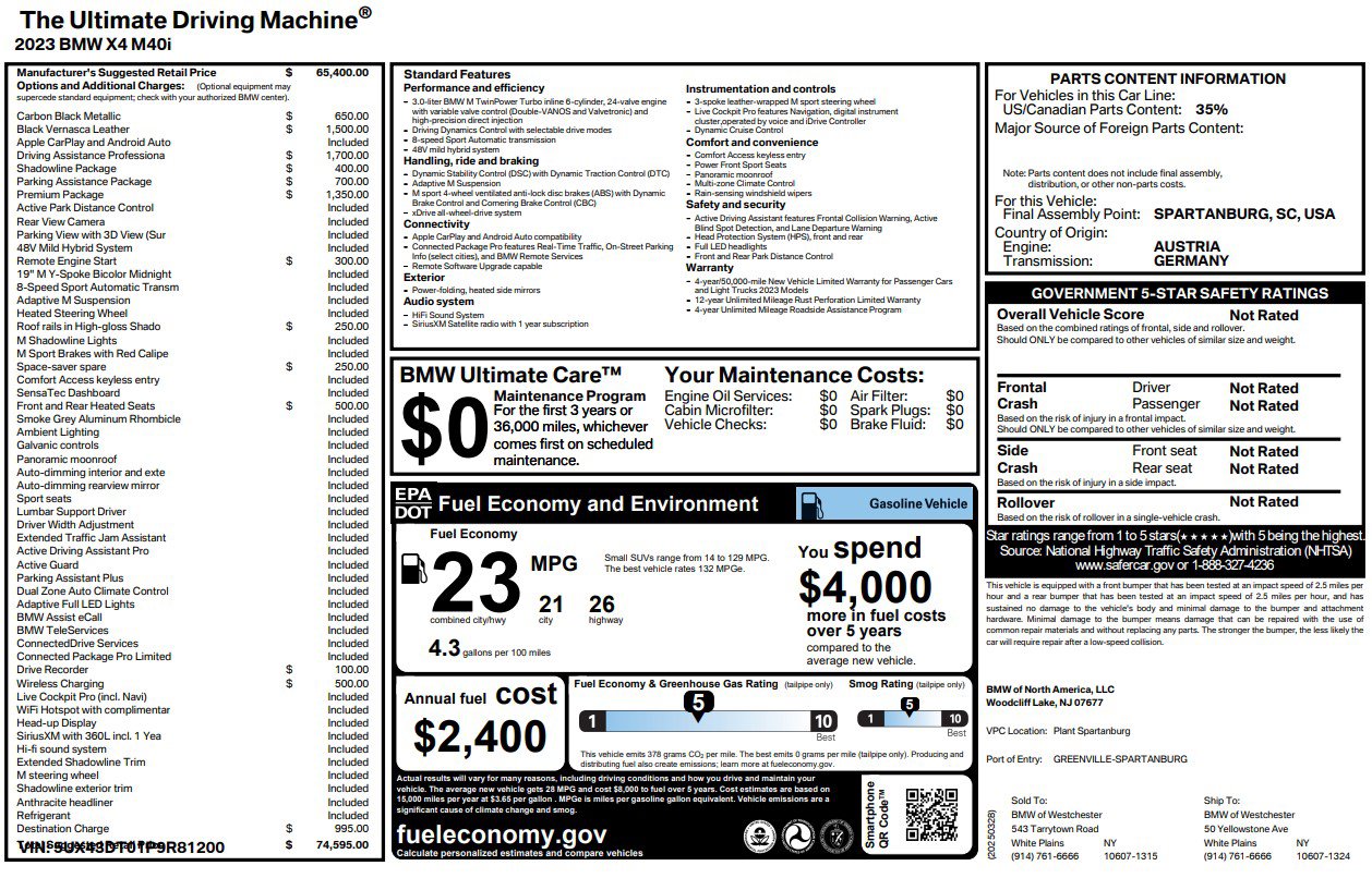 Used 2023 BMW X4 M40i image 1